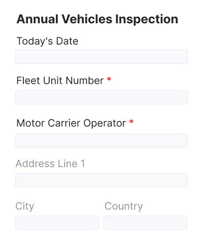 Annual Vehicle Inspection Form