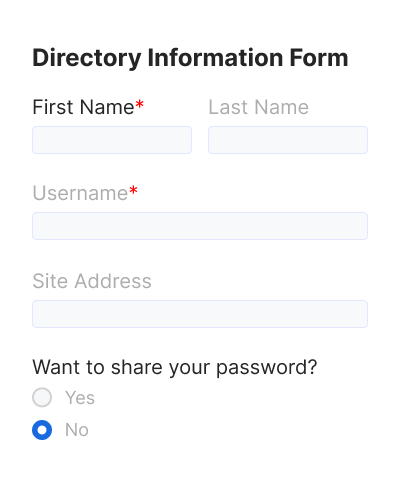 My Information Directory Form